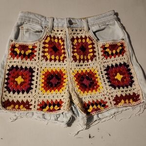 Colorful Crochet Patchwork Women's Shorts
